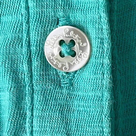Lilly Pulitzer Resort Pima Cotton Turquoise Polo Palm Tree Logo  SZ XL - Picture 4 of 8